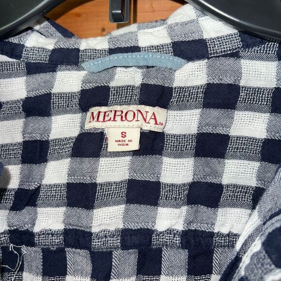 Merona Blue & White Checkered Tunic Small - Picture 3 of 5